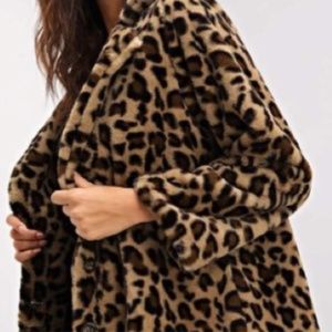 New Cavalini Leopard Print Coat Size Medium